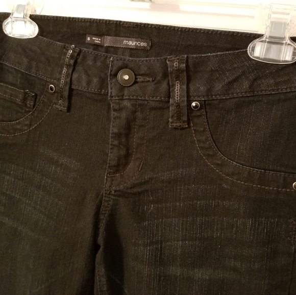 Maurices Black Skinny Jeggings With Sequin Pockets - Picture 3 of 7